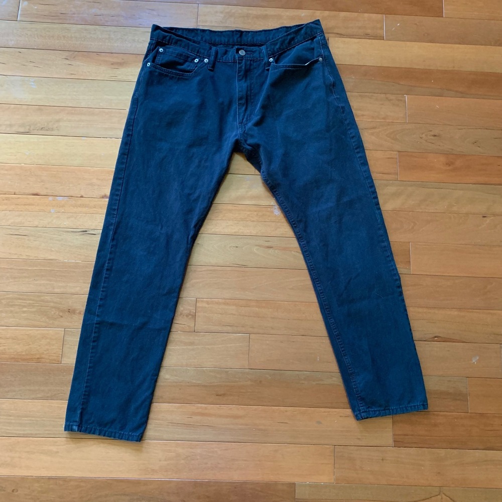 Levis 512 Slim Taper Jeans Mens 36x32 Black Denim Stretch‎ Pants 5-Pocket EUC